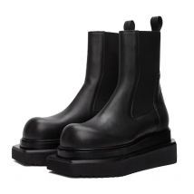 Männer Schuhe High Top Plattform Turnschuhe Leder Chunky Sole Chelsea Heels Luxus Trendy Männliche Designer Schwarze Stiefel