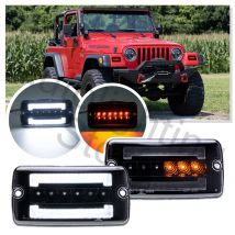 Luz LED de posición lateral del parachoques delantero, luz de estacionamiento para Jeep wranggler TJ 1997-2006, luz de señal de giro