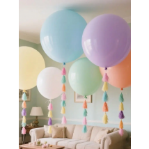 6 Pcs Mixed Colors Macaron Balloons Giant Pastel Rainbow Balloons Macaron Balloons Multi Color Balloon Party Decoration Big Ball