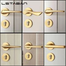 Indoor Golden Door Handle Set Einfache Aluminiumlegierung Magnetisches Türschloss Schlafzimmer Holztür Mute Anti-Diebstahl-Türgriff