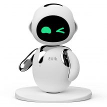 Eilik Chrome Silver - Giocattoli interattivi touch da scrivania, simpatici robot animali domestici con emozioni abbondanti. Animazioni divertenti e mini-giochi