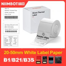 Niimbot Etikettendrucker, weißer Papieraufkleber, B1 B21 B203, Etikettendrucker, Klebeband, 30 x 20 mm, 50 x 80 mm, größere Größe, B3S für Mini-Mobiletikettierer