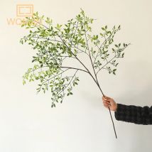 Künstliche Blume, grüne Pflanze, Nandina, Silikonblätter, Hochzeitsdekoration, Studio, Landschaftsbau, Hotel, Blumenkunst, weiches Dekor