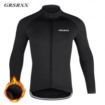 GRSRXX Thermal Herren Fahrradjacke Schwarz Mountainbike Jacke Winter Radtrikot Langarm Fahrradbekleidung Ciclismo Jacke
