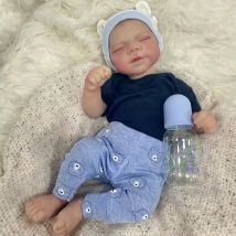 18 Inch Finished Reborn Baby Doll Pascale Lifelike Newborn Doll Handmade 3D Skin Tone Visible Veins Christmas Gift Toy Doll