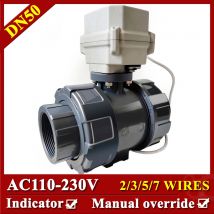 Valvola a sfera elettrica da 2" UPVC True Union 230V Valvola elettronica DN50 standard CE con feedback di posizione per l'acqua della piscina