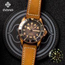 IPOSE IX&DAO 2025 New Bronze Men's Automatic Mechanical Watch PT5000 Sapphire Retro Leather Waterproof 20Bar Reloj Hombre