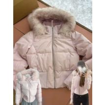 2025 Japanese Winter New Fur Collar Puffer Jacket Design Hooded Coat Women's Fashion Outerwear Long Sleeve Hoodie Jacket Parka
