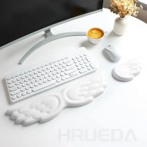 Tastatur-Maus-Handgelenkauflage, Engelsflügel, Memory-Schaum-Mauspad-Set, Handgelenkstütze, ergonomisch, rutschfest, für Computer, Laptop, einfaches Tippen