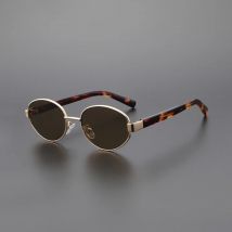 1 Stück Retro-Sonnenbrille aus Metall, oval, für Damen und Herren, trendige Sonnenbrille, klassische Sonnenbrille, UV400-Schutzbrille