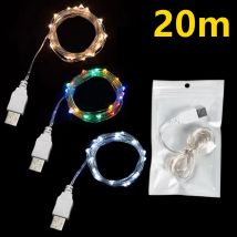 3/10/20M USB LED String Lights Copper Silver Wire Garland Light Wodoodporne lampki świąteczne na świąteczne dekoracje weselne