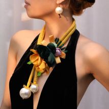 Statement-Boho-Perlen- und Blumen-Halskette für Damen und Mädchen, trendiger Hochzeitsschmuck