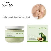 VETES 250 g Körperpeeling, Avocado-Duftentferner, abgestorbene Haut, beruhigend, leuchtendes Peeling, Peeling, Waschen, Körperpflege, nährende Glanzhaut