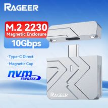 Custodia plug-n-play SSD RAGEER 2230 M.2 NVMe - Custodia in alluminio USB 3.2 (10 Gbps) con copertura magnetica, porta tipo C, chip 9210