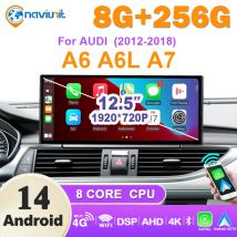 12.5 ''Wireless Carplay Android 14 Auto Car Radio Schermo Per Audi A6 C7 A7 2012-2018 2din autoradio Lettore Multimediale GPS 4G LTE