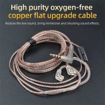 KZ Original-Kopfhörer 3,5 mm/Typ C OFC versilbertes Upgrade-Kabel mit Mikrofon-Kopfhörerkabel für Castor/EDXLite/Krila/ZS10 PRO/ZSN