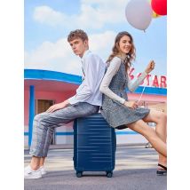 British Traveller Lightweight PC Hard Shell Cabin Suitcase with 4 Spinner Wheels&3-Digit Combination Lock Carry-On Hand Luggage