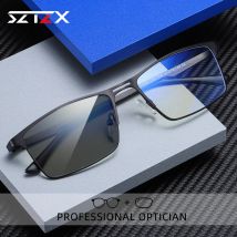 SZTZX Occhiali da lettura da uomo d'affari Anti luce blu Occhiali da vista miopia Occhiali da sole ottici fotocromatici ultraleggeri