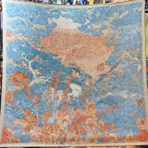 135CM Foresta pluviale tropicale Sciarpa di seta cashmere Designer Scialli di Pashmina di lusso per le donne Coperta con stola con bordi arrotolati a mano quadrati