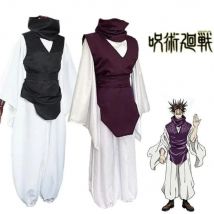 Jujutsu JJK Manga Anime Choso Cosplay Costume Purple Vest Neck Gaiter Belt White Elastic Pants Top Gifts