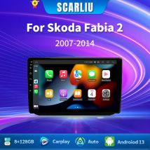 SCARLIU Car Video Player Android 16 for Skoda Fabia 2 2007-2014 GPS Navigation Car Stereo Autoradio Multimedia 2Din GPS Carplay