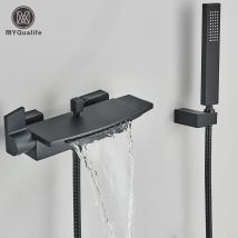 Rubinetto da bagno a cascata Rubinetto per vasca a 2 funzioni Montaggio a parete Rubinetto per doccia con acqua calda e fredda con doccetta