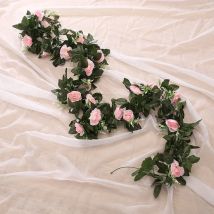 1pc Seide künstliche Blumen Rose Rebe Hängen Wand Weihnachten Blätter Kranz Hochzeit Garten Hause wand party Diy geschenk Dekoration