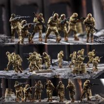 2025 Neu 1:72 Maßstab Modell Resin 7-teiliges Schweres Kampfteam Soldaten Actionfiguren Szenen-Zubehör Display Sammlerstücke für Fans