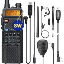BAOFENG UV-5R 8W/5W 3800mAh Radioamatore ad alta potenza VHF e UHF Radio bidirezionale portatile Radio portatile ricaricabile a lungo raggio Radio CB