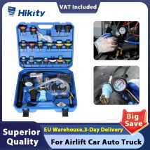 Hikity 28pcs Tester di pressione del liquido di raffreddamento del radiatore Kit di strumenti di ricarica del vuoto Kit di sistema di raffreddamento del tipo di vuoto Kit di ricarica di spurgo del