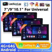 LeeKooLuu-Radio con GPS para coche, reproductor Multimedia con Android, 4 + 64G, 2Din, 7, 9, 10 pulgadas, estéreo, WIFI, inalámbrico, Carplay