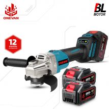 ONEVAN 125MM Smerigliatrice angolare senza spazzole Lucidatrice a batteria Rettificatrice Utensile da taglio per legno in metallo per Makita 18V Batteria Pin