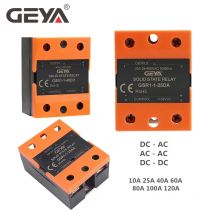 GEYA-relé de estado sólido GSR1-1, DC-AC DC-DC, monofásico SSR 10A 25A 40A 60A 80A 100A 120A sin cubierta