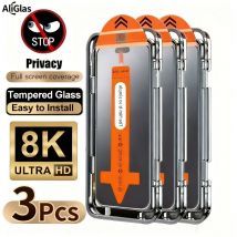 Proteggi schermo in vetro temperato per la privacy a copertura totale da 3 pezzi per iPhone 17 16 15 14 13 12 111 Pro Max 16e Air XR XS Max Glass