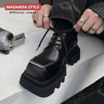 Originelles Design, quadratische Zehen-Lederschuhe für Herren, modische, dunkle, schwere Metall-Nische, große Zehen-Derby-Schuhe, Pendeln, Arbeit, Freizeit