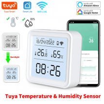 Tuya Neue WiFi Temperatur Feuchtigkeit Sensor Smart Leben Hintergrundbeleuchtung Hygrometer Thermometer Sensor Unterstützung Alexa Google Home Assistent