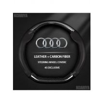 For Audi S Line S3 S4 S5 S6 RS3 RS4 Q3 Q5 Q7 Q8 TT A3 A4 A5 A6 A7 A8 Car Ventilate Anti-Slip Carbon Fiber Steering Wheel Cover
