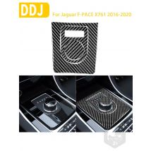 For Jaguar F-PACE 2016 2017 2018 2019 2020 Accessories Carbon Gear Box Shift Shifter Suround Insert Button Trim Sticker