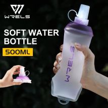 WRELS Sport-Wasserflasche, weich, faltbar, TPU, weiche Flasche, Wasserbeutel, leicht, BPA-frei, Outdoor-Sport, Fitness, Laufen, tragbarer Wasserkocher