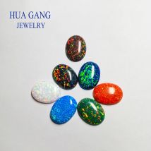 Große Größe 15x20mm Opal Lose Labor Erstellt Edelsteine Ovale Form Flache Basis Cabochon Opal Steine Edelsteine Perlen für Schmuckherstellung