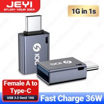 JEYI USB 3.2 auf Typ C OTG 10G Adapter; 36 W Schnellladung Typ C auf USB 3.2 Konverter; Stecker C auf C 40 Gbit/s unterstützt Thunderbolt 3