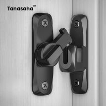 Hasp Latch Door Lock Anti-theft Buckle Latch Zinc Alloy Black Cabinet Locks Safety Lock Sliding Door Lock Door Bolts Hardware