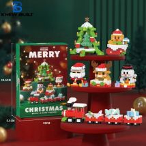 Knew Built Christmas Micro Mini Building Blocks Toys - Santa Claus, Christmas Tree, Reindeer, Snowman Elements - Perfect Gifts