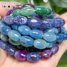 8x12mm Natural Colorful Agate Rice Shape Loose Spacer Beads For Jewelry Making DIY Bracelets Necklace Accessories 15inches