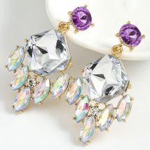 Beste Dame Licht Luxus bunte Strass geometrische Ohrringe Damen Ohrringe für Bankette Party Quaste Ohrringe