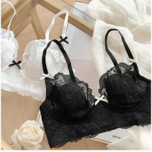 MOYISU Frühlings-Französisches Dienstmädchen-Bralette, sexy Minimizer, ultradünnes BH-Höschen-Set für große Brüste, ohne Bügel, Komfort, Hasenohren, Anti-Durchhängen