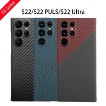 YTF-Carbon Carbon Faser Handyhülle für Samsung Galaxy S24/S23 Ultra Aramidfaser Anti-Fall-Business-Abdeckung Galaxy S22 Ultra
