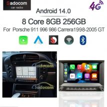 CarPlay 7 "2 din Android 14.0 lettore DVD per auto 8 Core 4GB DSP multimediale GPS autoradio per Porsche 911 996 986 Cayman Boxster
