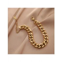 Fashion Link Chain Stainless Steel Bangle Bracelet for Women Exquisite Golden Metal Texture Jewelry Girl Beach Gift Man