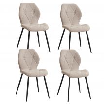 EGOONM Un set di 4 sedie da pranzo Sedie da cucina imbottite imbottite in tessuto di lino Gambe in